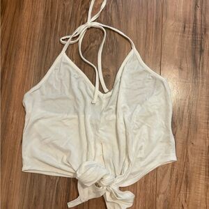 Tobi White Halter Top with Tie-Front